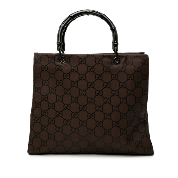 Gucci Handbags - Pre-Loved Gucci GG Nylon Bamboo Handbag